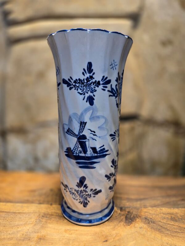 Delft Style Ceramic Vase