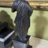 Antique Pair of Classical Bronze Warrior Figures on Marble-Inlaid Bases – European Neoclassical