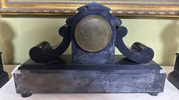 Antique Pair of Classical Bronze Warrior Figures on Marble-Inlaid Bases – European Neoclassical