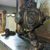 Vintage Ornate Bronze-Style Clock & Barometer Combination with Anchor Motif