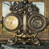 Vintage Ornate Bronze-Style Clock & Barometer Combination with Anchor Motif
