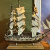 2025_12_03_23_40_IMG_4204 Large Vintage Wooden Three-Masted Sailing Warship Model with Cannons & Full Sails