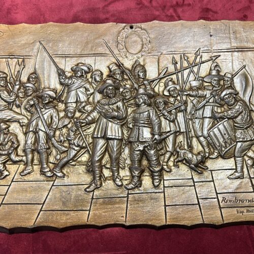 Vintage Rembrandt “The Night Watch” 3D Heavy Resin Relief – Kop. Müller