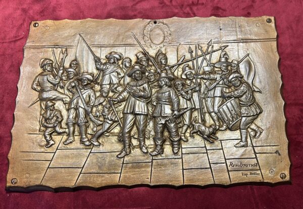 Vintage Rembrandt “The Night Watch” 3D Heavy Resin Relief – Kop. Müller
