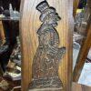 Vintage Hand-Carved Wooden Gentleman Wall Plaque