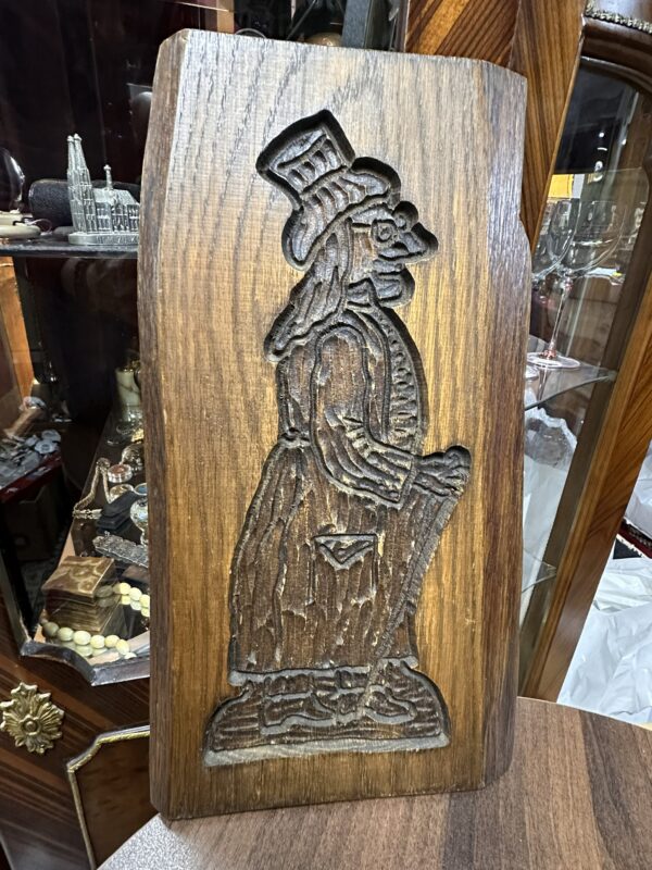 Vintage Hand-Carved Wooden Gentleman Wall Plaque