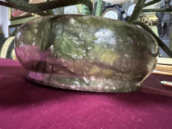 Vintage Carved Hardstone Gemstone Flower Arrangement in Stone Bowl