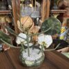Vintage Carved Hardstone Gemstone Flower Arrangement in Stone Bowl
