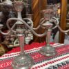 Vintage IANTHE England Silver-Plated 3-Arm Candelabra Candlesticks – Pair – c.1950s